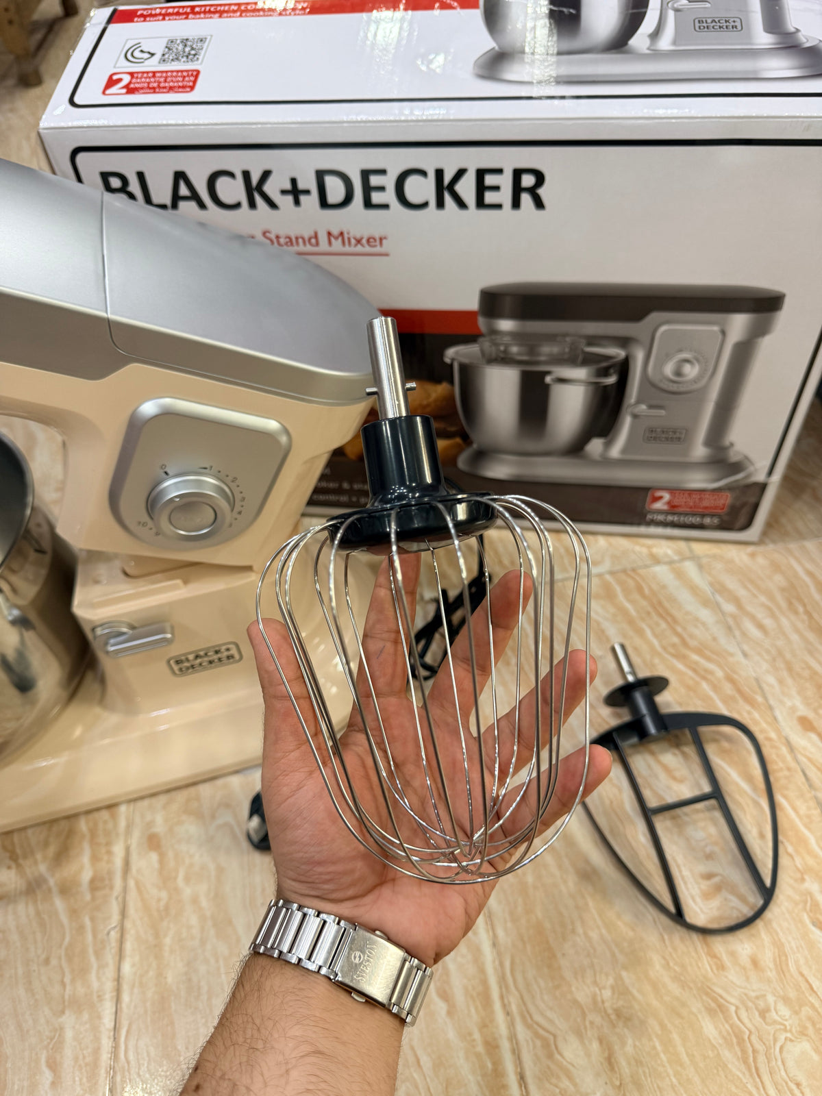 BLACK+DECKER MKM100-B5 Prochef 1600W Stand Mixer – 9L Stainless Steel Bowl
