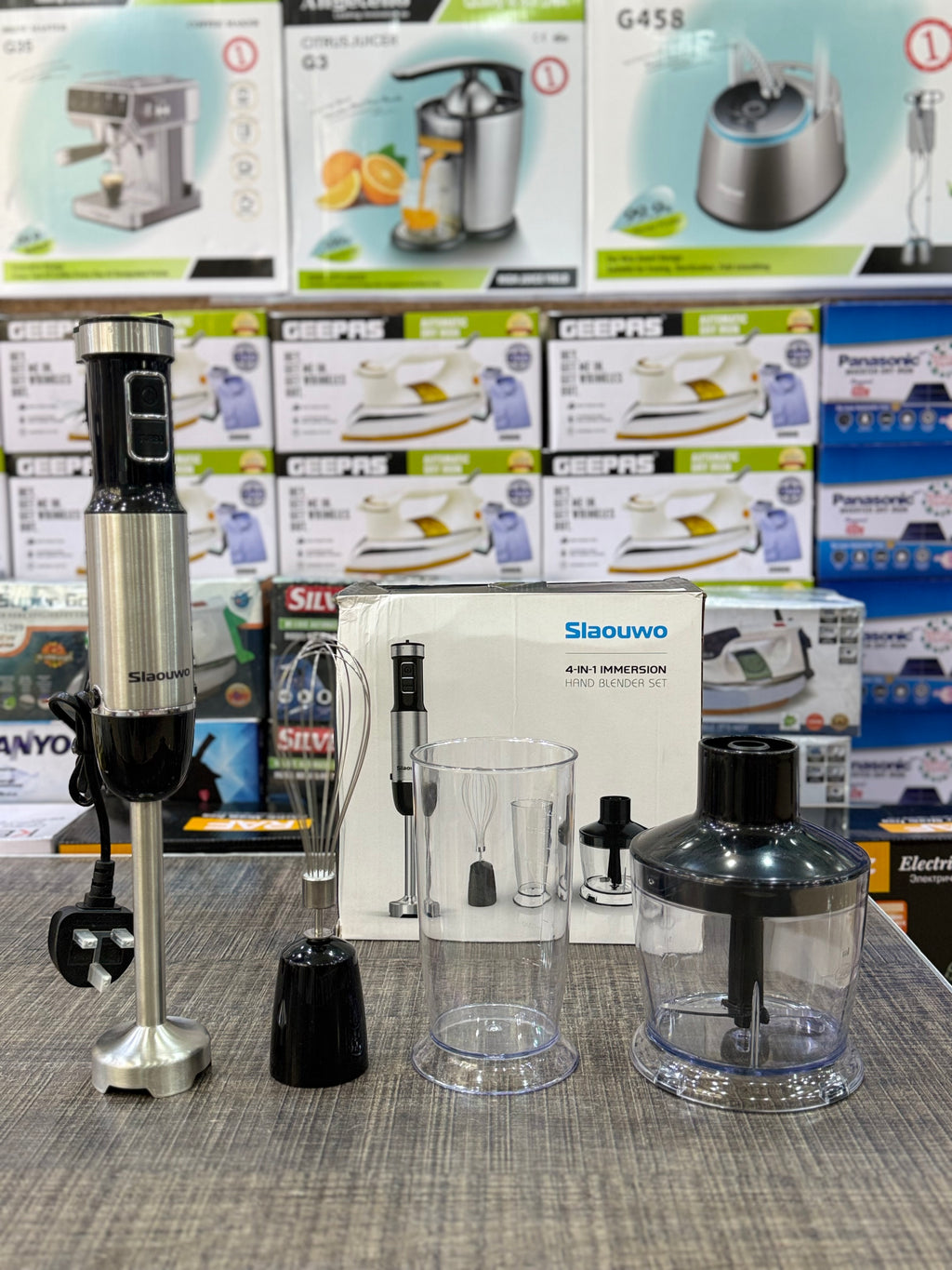 : Slaouwo 4-in-1 Immersion Hand Blender Set | Hand Blender, Chopper & Whisk