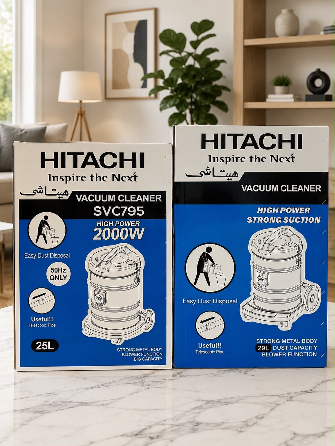 Hitachi vaccum cleaner 2000 watt heavy duty motor 29ltr size of drum