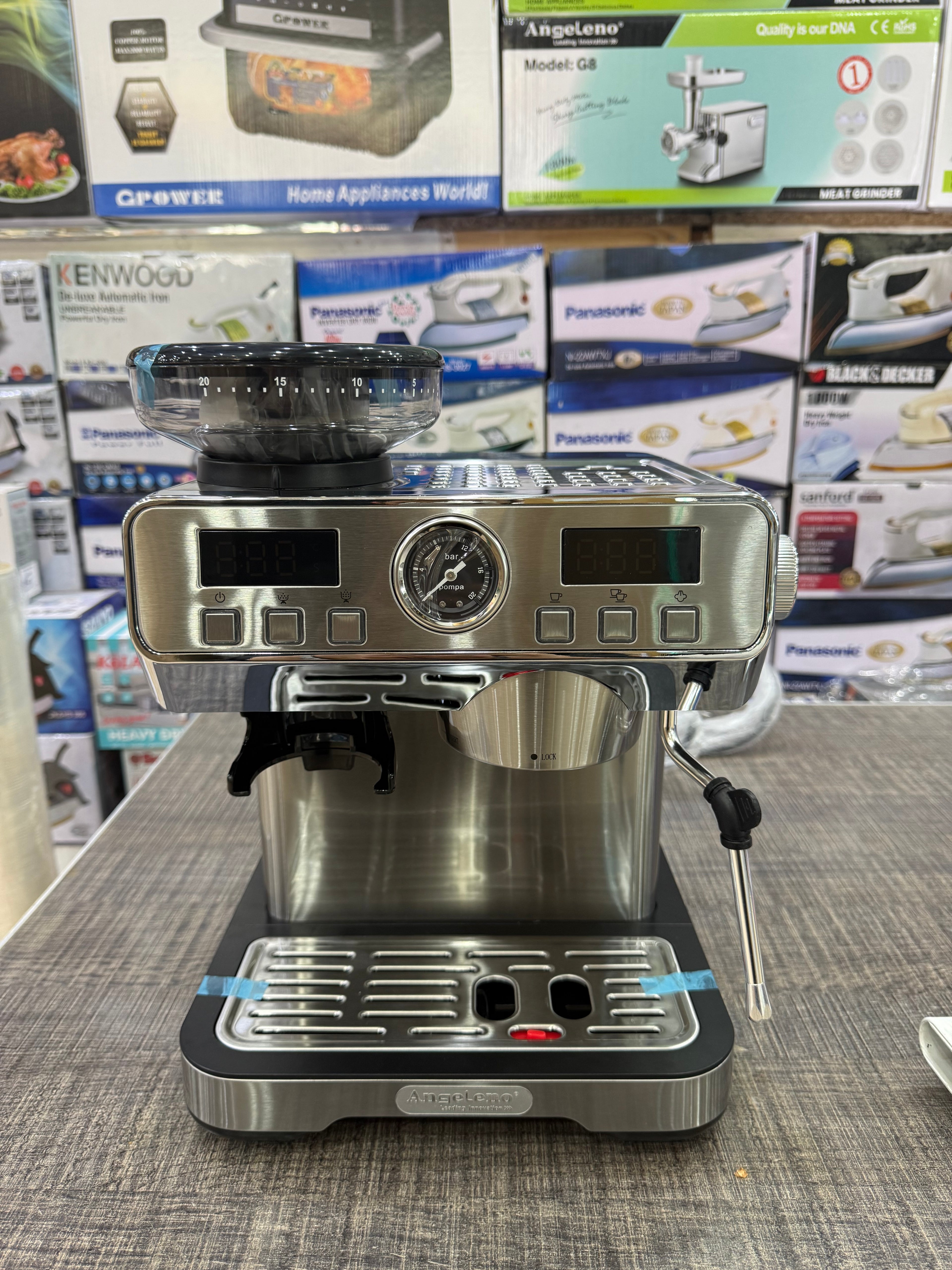 Angeleno coffee machine self coffee grinder 20 bar pressure